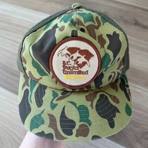 Vintage Ducks Unlimited Camo Trucker Hat